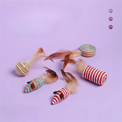 FurryFusion Ensemble de jouets en tressé pour chats, 5 pièces