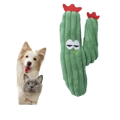 FurryFusion Jouet de peluche cactus pour chat