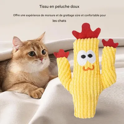 FurryFusion Jouet de peluche cactus pour chat
