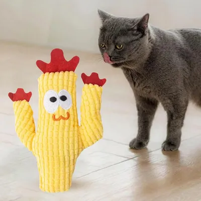 FurryFusion Jouet de peluche cactus pour chat
