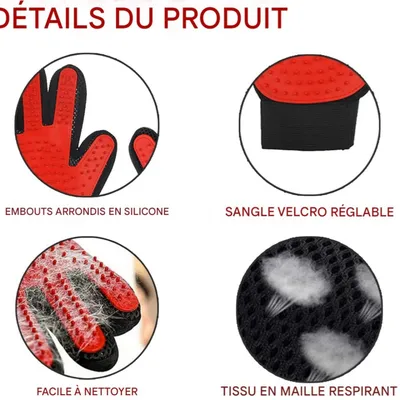 FurryFusion Gants de toilette pour chien et chat