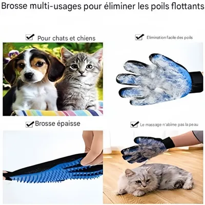 FurryFusion Gants de toilette pour chien et chat
