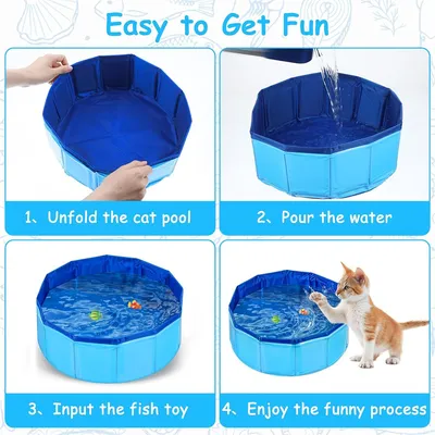 UAMLY Jouet de piscine pliable pour chat UAMLY Jouet de piscine pliable pour chat