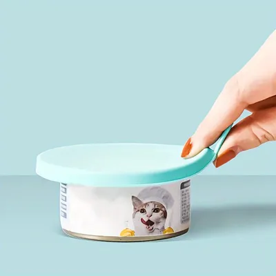 UAMLY Juego de tapa de lata y cuchara con temática de mascotas