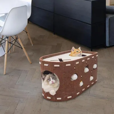 UAMLY Maison pour chat en feutre