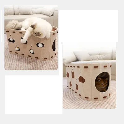 UAMLY Maison pour chat en feutre