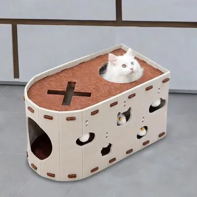 UAMLY Maison pour chat en feutre