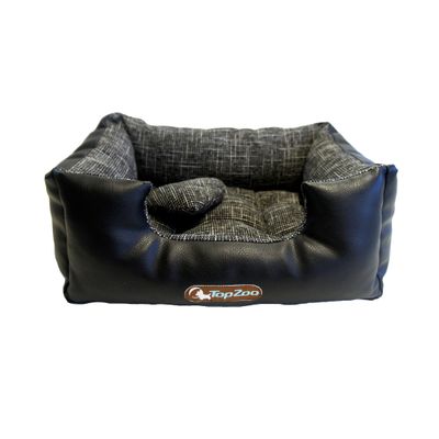 TOPZOO Panier chien Barbara Simili cuir Noir S50