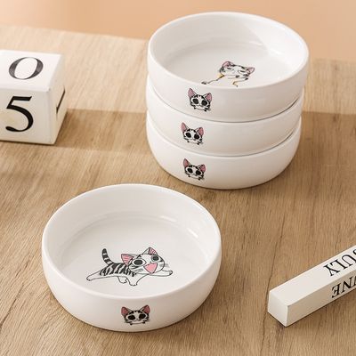 UAMLY Cuencos de cerámica para gatos con estampado gatos dibujos animados