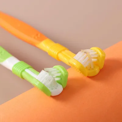 UAMLY Brosse à dents à trois têtes pour chien