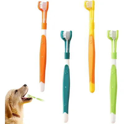 UAMLY Cepillo de dientes para perros de tres cabezales