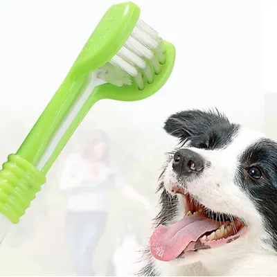 UAMLY Cepillo de dientes para perros de tres cabezales