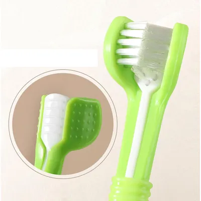 UAMLY Brosse à dents à trois têtes pour chien