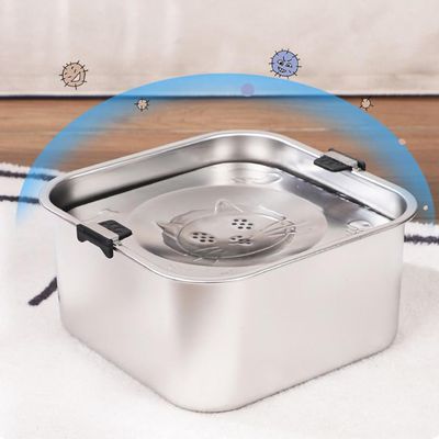 IntiMeg Bebedero para perros de acero inoxidable de 3 litros