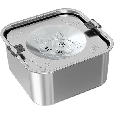 IntiMeg Bebedero para perros de acero inoxidable de 3 litros