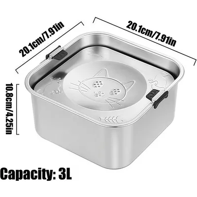 IntiMeg Bol d'eau pour Chiens Acier Inoxydable 3 L