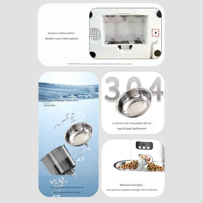 IntiMeg Distributeur de nourriture -  Avec connexion WiFi - 4Litres