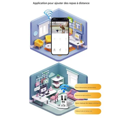 IntiMeg Distributeur de nourriture -  Avec connexion WiFi - 4Litres