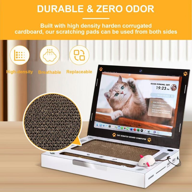 UAMLY Griffoir en carton pour chat, jouet pour ordinateur portable
