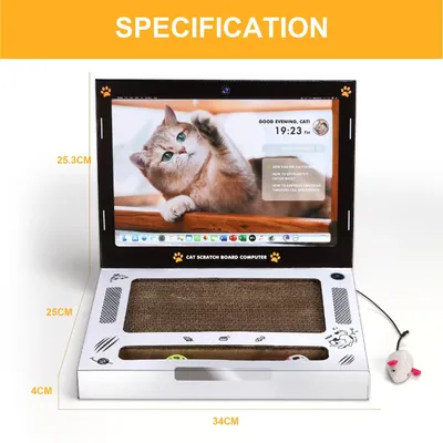 UAMLY Rascador de cartón para gatos, juguete para portátil