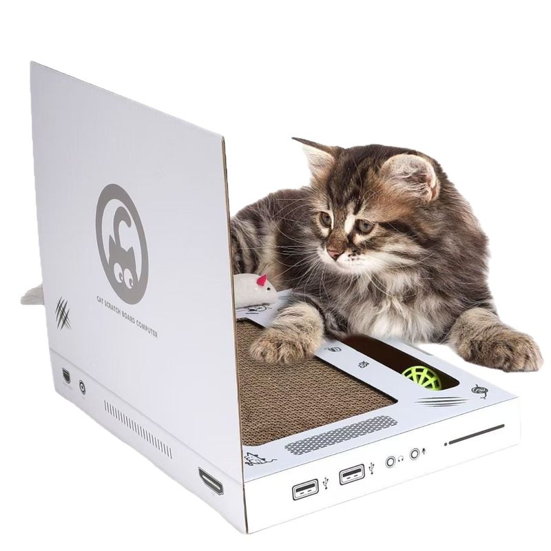 UAMLY Griffoir en carton pour chat, jouet pour ordinateur portable