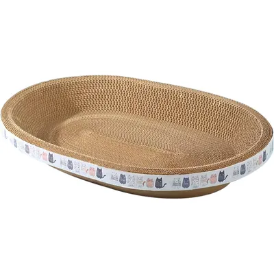 UAMLY Planche à gratter pour chat, hauteur ovale, en papier ondulé UAMLY Planche à gratter pour chat, hauteur ovale, en papier ondulé