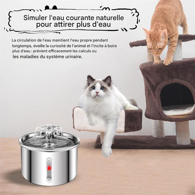 IntiMeg Fontaine à eau pour chats et chiens