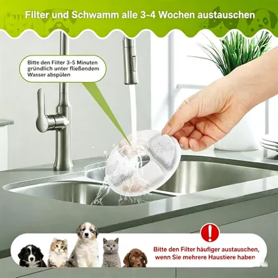 IntiMeg Fontaine à eau pour chats et chiens en acier inoxydable