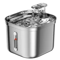 IntiMeg Fontaine à eau pour chats et chiens en acier inoxydable