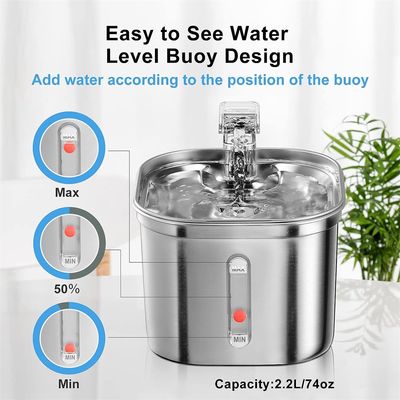 IntiMeg Fuente de agua de acero inoxidable para gatos y perros