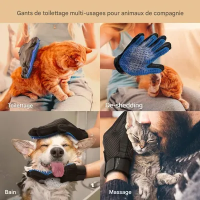 FurryFusion Gant de toilettage pour animaux de compagnie