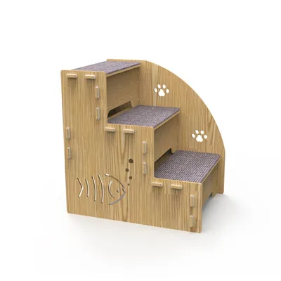 Izefia Escalier en bois massif pour animaux de compagnie