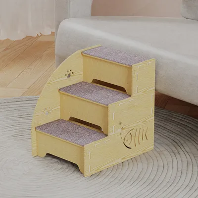 Izefia Escalier en bois massif pour animaux de compagnie
