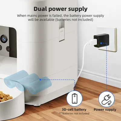 Izefia Distributeur intelligent de nourriture pour animaux, blanc