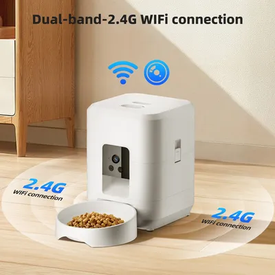 Izefia Distributeur intelligent de nourriture pour animaux, blanc