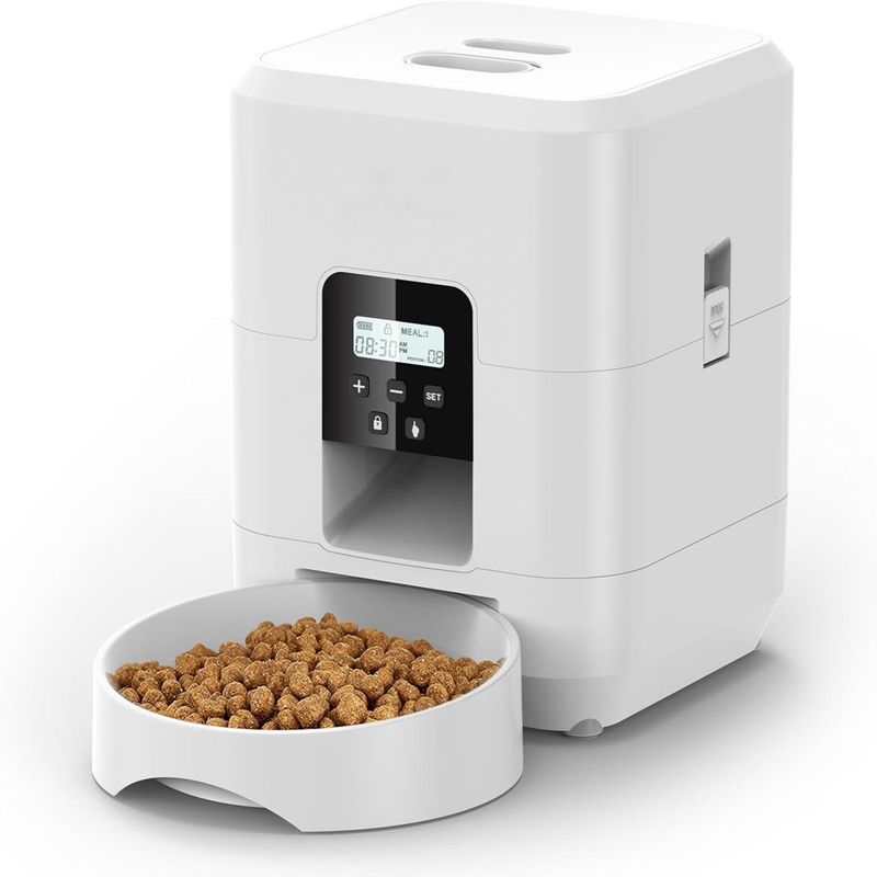 Izefia Distributeur intelligent de nourriture pour animaux, blanc
