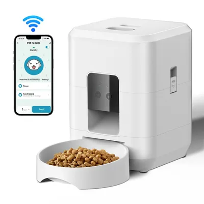 Izefia Distributeur intelligent de nourriture pour animaux, blanc