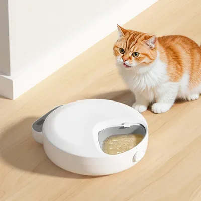 Izefia Distributeur de nourriture pour animaux, blanc