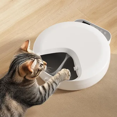 Izefia Distributeur de nourriture pour animaux, blanc