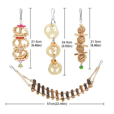 Iokheira Ensemble de huit jouets multifonctionnels pour perroquets