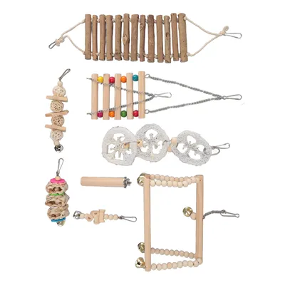 Iokheira Ensemble de huit jouets multifonctionnels pour perroquets