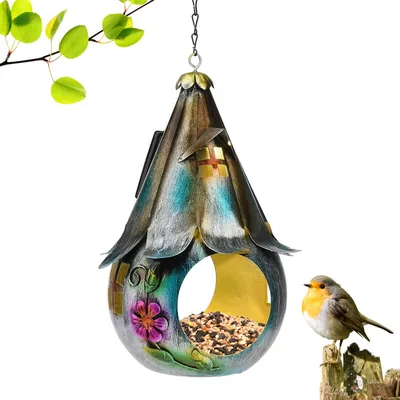 Iokheira Lanterne solaire suspendue pour jardin et nichoir à oiseaux