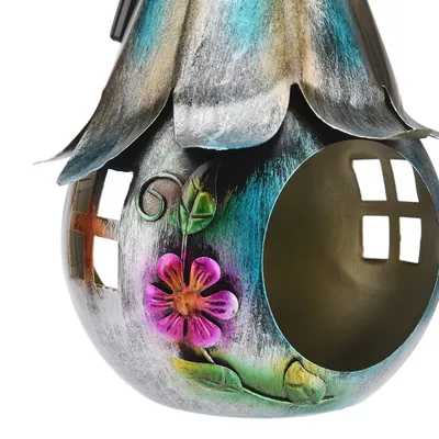 Iokheira Lanterne solaire suspendue pour jardin et nichoir à oiseaux