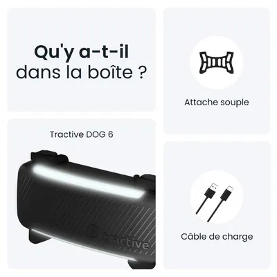 Tractive DOG 6 – Collier GPS chien connecté avec moniteur de santé – Noir