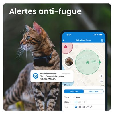 Tractive CAT Mini Collier GPS pour chat avec suivi santé - Bleu foncé