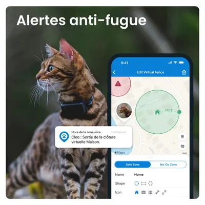Tractive CAT Mini Collier GPS pour chat avec suivi santé - Bleu foncé