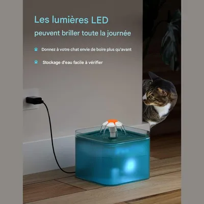 Petopia Fontaine à Eau Silencieuse Chat Chien 2.2L