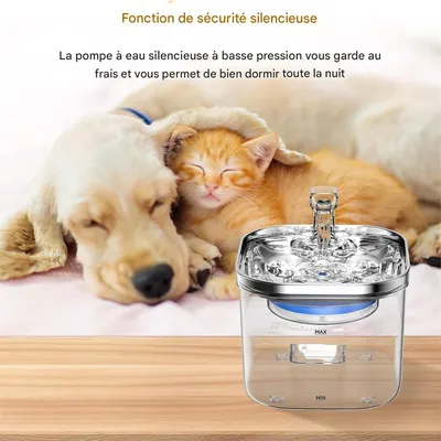 Petopia Fontaine à Eau 2L pour Chat avec Filtration 10 Couches