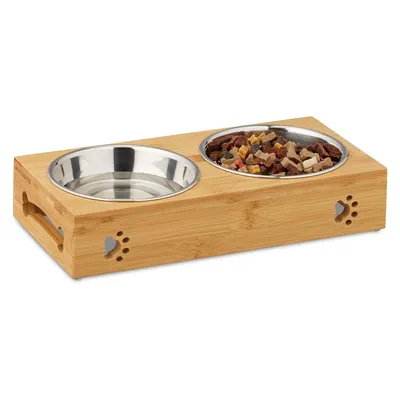 IntiMeg Lot de 2 gamelles en inox pour chien et chat