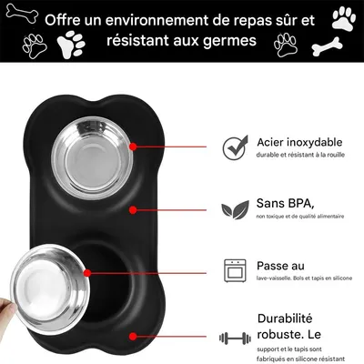 IntiMeg Cuencos de acero inoxidable para perros y gatos